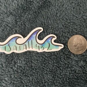 10/$10 Stickers - Isaiah 43:2 Verse Wave Design Sticker